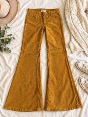 Free People Mustard Corduroy Flare Pants – Size 27